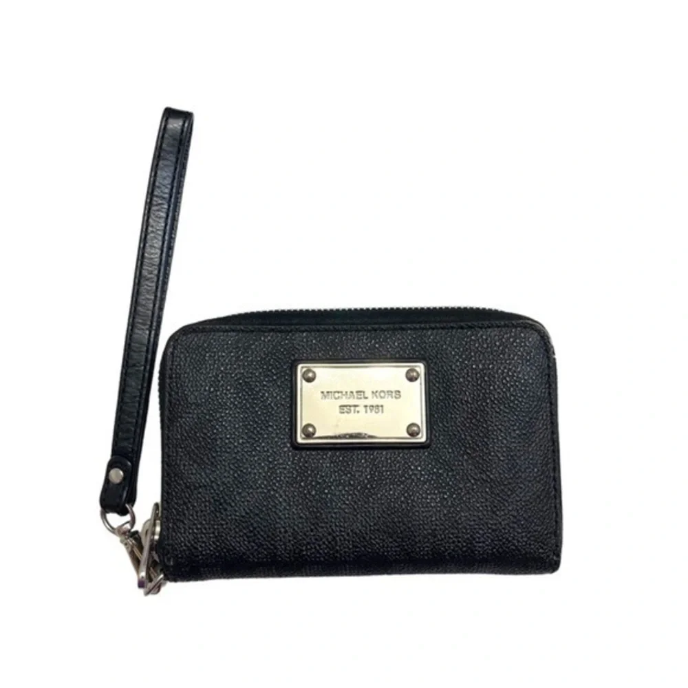 Michael Kors signature mk zipper clutch wristlet wallet